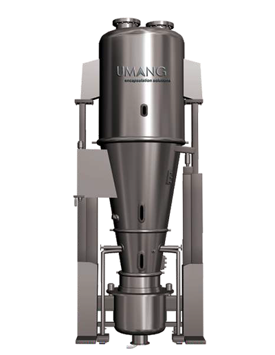 Fluid bed top spray processor for coating